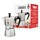 Bialetti Moka Express Ikonische Herdplatten-Espressomaschine, Aluminium, 270 ml