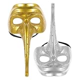 FRCOLOR 2 Stück Lange Nasen Maske Steampunk Venezianische Maskerade Maske Herren Halloween Party Kostümmaske Dekorative Maskenball Party Zubehör
