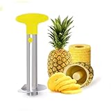 Ananasentkerner und -schneider, Ananas-Entkerner aus Edelstahl, Ananasschneider, Ananas Schäler, Ananas Schneider mit ABS-Griff, Premium Ananas Schäler & Core Entferner für Küche & Zuhause (Gelb)