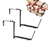 Vibhgtf Geländer-Blumentopfhalter | 2 Stück verstellbare Eisenhalterungen | schwerer Balkonkasten für Garten, Terrasse, Hof und Außendekoration