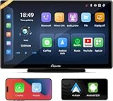 CARPURIDE W901 Plus, CarPlay & Android Auto & integriertes GPS, Android 12-System mit 2+32 GB, 9-Zoll-HD-CarPlay-Bildschirm mit Anti-Glare fürs Auto, G00GLE Play, Bluetooth-Audio, Mirror Link, GPS, FM