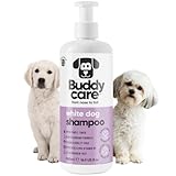 Hundeshampoo Weißes Fell von Buddycare - Aufhellendes und Aufhellendes Shampoo für Hunde - Tiefenreinigung, frisch duftend - Shampoo für weiße Hunde Mit Aloe Vera und Pro-Vitamin B5 (500ml)