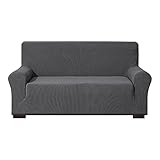 EBETA E Elastisch Sofa Überwürfe Sofabezug, Stretch Sofahusse Sofa Abdeckung Hussen für Sofa, Couch, Sessel 2 Sitzer (Dunkelgrau, 145-185 cm)