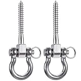 SELEWARE Set of 2 Permanent Antirust 304 Stainless Steel Screw Bracket Heavy Duty 180° Swing Hangers, 800kg Capacity Playground Yoga Hammock Rope Tire Web Chair Sandbag Punching Bag Porch Swing Sets