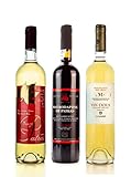 3x griechischer Likörwein Probier Set Mavrodaphne Samos Muscat Loukatos EOSS 15% je 750ml Flasche + 10ml Olivenöl von Kreta zum testen