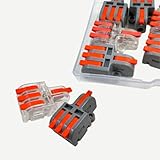 Kabelverbinder 10 Stück – Verbindungsklemmen 250V 32A, kompakte Schnellanschlussklemmen mit Hebel 1 In 3 Out, Kabelklemmern & Anschlussblöcke für Leiter bis 4mm²