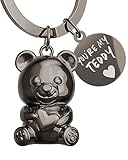 ANKERPUNKT Teddybär Schlüsselanhänger Teddy mit Herz - Glücksbringer Teddy Geschenke beste Freundin, Freund - Partner Liebe Paare Jahrestag Geschenk - Gravur you´re my teddy schwarz