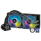 ARCTIC Liquid Freezer II 240 A-RGB - Wasserkühlung PC, Multi-kompatibler All-in-One CPU AIO A-RGB Wasserkühler, PWM-gesteuerte Pumpe, Lüftergeschwindigkeit: 200-1800 RPM, LGA1700 kompatibel - Schwarz