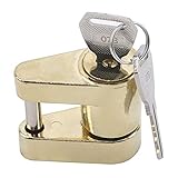 Anhänger Schloss Anhängerkugelsperrkupplung Diebstahlschutz Auto Anhänger Wohnwagen Schloss 1/4 Zoll Hakenkern mit 2 Schlüsseln Anhänger-Sicherung für SUV Trucks Trailers RVs Boote,Gelb