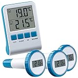 infactory Schwimmbad Thermometer: 3 digitale Teich- und Poolthermometer mit LCD-Funk-Empfänger, IPX8 (Elektronische Poolthermometer, Teich- und Pool-Thermometer, Unterwasser)