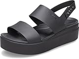 Crocs womens Brooklyn Low Wedge Wedge Sandal, Black/Black, 38/39 EU