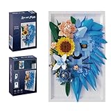 KeKeDuo Blumen und Löwe Tier 3D Wanddeko Art Bausteine Bauset, 671 Teile Mikro Bricks Bastelset, Hobbys für Erwachsene, DIY Klemmbausteine Rahmenset, Home- und Büro-Deko