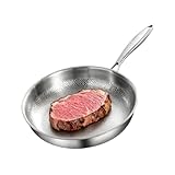 Küchenkochgeschirr – Antihaftbeschichtung, gehämmerte Bratpfanne, antihaftbeschichtete Bratpfanne, gehämmerte Edelstahl-Pfanne, Induktions-Sautépfanne für Zuhause, Küche, Anbraten von Steak