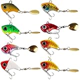 Dryxog 8 Stück Spinner Angeln Spinnerbait Jig Spinner Barsch Köder Angelköder Set Jigspinner Angelköder Barsch Angel Köder Kunstköder Angeln Barschköder Angelzubehör Lieblingsköder Geschenke Angler
