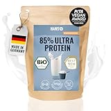 HANS Brainfood 85% Bio ULTRA fermentiertes Erbsen-, Reis- & Hanfprotein 1kg neutral - Veganes Proteinpulver - Bio Proteinpulver in Rohkostqualität aus Erbsenprotein, Reisprotein, Hanfprotein