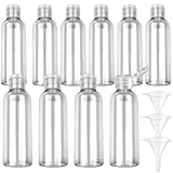GAOMESIA 10 Stück 100ml Reiseflaschen Set, Nachfüllbare Flaschen mit 3 Trichtern, Leere Kosmetikflaschen für Flugreisen, Lotion, Shampoo, Duschgel, Conditioner, Transparent mit Flip Cap