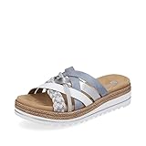 Remonte Damen Slipper D0Q50, Frauen Slip On,lose Einlage,offener,einschlupf,Slipper,Mokassins,Halbschuhe,Slides,Loafer,blau Kombi,40 EU / 6.5 UK