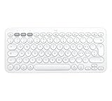 Logitech K380 Multi-Device Tastatur für Windows, macOS, iPadOS, Android oder Chrome OS, PC, Mac, Laptop, Smartphone, Tablet, Schweizer QWERTZ-Layout - weiß [Bulk - Ohne Verpackung]