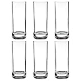 Gläser-Set – 290 ml hohe Glasbecher, 6 x transparente, wiederverwendbare, bruchsichere Trinkgläser, spülmaschinenfest, für Wasser, Eiskaffee, Bier, Wein, Whiskey