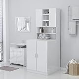 LIGTEX Möbelsets, Werkzeuge, Waschmaschinenschrank, Hochglanz-Weiß, 71 x 71,5 x 91,5 cm