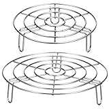 Toyvian 2 Stück Edelstahl Dampfgestell mit Stabilem Dreifüßigem Stand Hitzebeständig und Rostfrei Rundes Dünsteinsatz Tablett für Topf Sicherer Dampfgareinsatz für Gleichmäßiges Garen