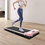 MEELRYD Walking Pad, Laufband für Zuhause, Mini Treadmill, Schreibtisch-Laufband, Fernbedienung und LED-Anzeige, Walking Pad Leise, Remote Control Tretmühle, 1-6KM/H, Keine Installation (Rosa)