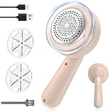 Fusselrasierer, wiederaufladbarer USB-Rasierer, Fusselrasierer, elektrisch, mit 3 Ersatzklingen und Reinigungsbürste für Kleidung, Decke, Kissen, Pullover, Möbel, Teppiche