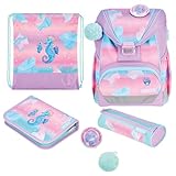 Herlitz Schulranzen Set 6-teilig Ocean Lights Ergonomische Ultraleichte Schultasche 1.Klasse Junge Mädchen Kinder 16 L