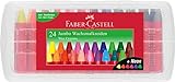 Faber-Castell 120034 - Wachsmalkreiden Jumbo 24er Box, inklusive Neon-Farben und Hautfarbe