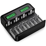EBL Akku Ladegerät für AA AAA C D NI-MH Akkus Type C Input...