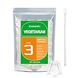 WANANFU Vegane Leerkapseln Größe 3 (100 Stück) Bundle mit 2 Mikrolöffeln, leere Kapseln zum Befüllen, Kompatibel mit Kapselfüller Größe 3