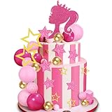36 Stück Tortendeko Geburtstag Mädchen, Cake Topper, Geburtstag Deko, Glitter Party Decorations, Happy Birthday Tortendeko für Mädchen Geburtstag Party Kuchen Deko Supplies