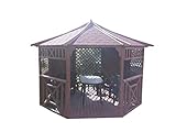 GARTENLAUBE MIT SCHINDELN 3,5m x 3,5m HOLZPAVILLON mit Holzdach HOLZLAUBE PAVILLON Holz NEU