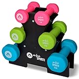 Apollo Hantel Set Kurzhantel Fitness 2x1kg, 2x2kg, 2x3kg inklusive Hantelständer für Kurzhantelset für Frauen & Männer Dumbbell weights 1kg, 2kg, Hanteln 3kg