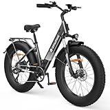 Finbike E Bike 26 Zoll Fat tire Elektrofahrrad, austauschbarer 48V13Ah Akku Electric Bike, 25 km/h und 80-100km Reichweite E-Bike für Erwachsene, 250W Citybike mit 7 Gängen