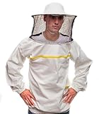 BEEART Proffessionelle Imkerkleidung.Anzug mit rundem Hut und Gummibandärmeln.Schützt Sie vor Bienen und Insekten.Professionelles Produkt, imkereibedarf, ausgezeichneter Schutz für Imker. Weiß (XL)