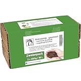 Humusziegel Anzuchterde 18L Kokoserde für Pflanzen 2 x 650g - kokosfasern für Pflanzen, natürlich & torffrei kokoserde gepresst - Hochbeeterde, geeignet als Palmenerde, Erde für Zimmerpflanzen