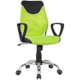 AMSTYLE Kinder-Schreibtischstuhl Terni Schwarz Limette für Kinder ab 6 mit Lehne | Kinder-Drehstuhl Kinder-Bürostuhl ergonomisch | Jugendstuhl höhenverstellbar