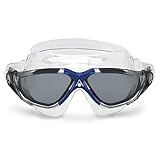 Aqua Sphere Vista Unisex-Schwimmbrille für Erwachsene, OneTouch, individuelle Passform, breite periphere Sicht, strapazierfähige Maske für aktive offene Wasserschwimmer, Rauchglas,