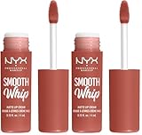 NYX PROFESSIONAL MAKEUP Flüssiger Lippenstift mit mattem Finish, Lebendige Farben mit Shea und Kakaobutter, 02 Kitty Belly, 4 ml (2er Pack)