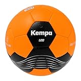 Kempa Leo Handball Trainingsball und Spielball, Handball für Kinder und Erwachsene - strapazierfähig und griffig von Größe 0 bis Größe 3, orange/schwarz