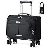 Lekespring Laptop Trolley Business mit TSA Vorhängeschloss, Rolling Laptop Case mit Rädern bis zu 15.6 Zoll, wasserdichte Laptoptasche Rollkoffer für Reisen/Business/Herren Damen, Schwarz