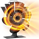 DZKKIUR Kaminventilator ohne Strom–Ofenventilator 6 Flügel, Wärmebetriebener stromloser Ventilator für Ofen, Kamin & Holzöfen, leiser Kamin Ventilator
