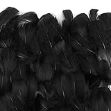Mwoot 300pcs Schwarze Federn 7-12 cm, Natürliche schöne Gänsefedern für Verschiedene DIY Handwerk Kopfschmuck, Ohrringe und Hochzeit Geburtstag Christmas Festival Hausparty Dekoration