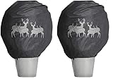Windhager Winter-Deko-Vlieshaube Protect XL, Kälteschutz, Frostschutz, Gartenvlies, Abdeckvlies, Hirsch-Motiv, Größe XL, 1,1 x 1,1 m, anthrazit, 07396 (Packung mit 2)