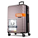 Cocoono Hartschalenkoffer XL Groß – 95L - 104L Volumen – 8 Rollen 360° drehbar – Leichter ABS Koffer mit TSA Schloss & Teleskopgestänge – Reisekoffer, Koffer Groß, Trolley (Champagner, XL)