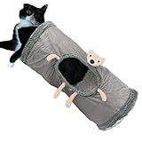 Katzentunnel für Indoor-Katzen – Kätzchen-Spieltunnel, weicher Fleecetunnel, großes Tunnelbett für Katzen mit Guckloch, Indoor-Spielröhre für Spiele, gemütlicher Tunnel für Kätzchen, Kaninchen