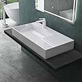 Mai & Mai Aufsatzwaschbecken Hängewaschbecken Col12 BTH: 90x48x13cm in weiß aus Mineralguss