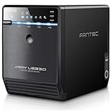 FANTEC QB-35US3-6G Externes 4-fach Festplattengehäuse (für 4x 8, 89 cm (3, 5 Zoll) SATA i/II/III Festplatten, USB 3.0 SuperSpeed und eSATA Anschluss, 6G Support, 80 mm Lüfter Temperaturgeregelt)