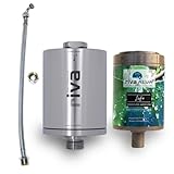 rivaALVA Life Edelstahl Wasserfilter Set – Untertisch Trinkwasserfilter mit Blockaktivkohle, Anschlussset und bioganischem Kartuschengehäuse